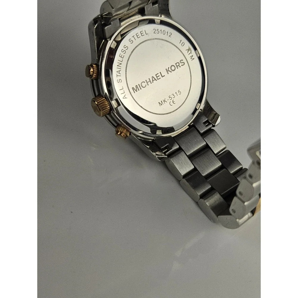 MICHAEL KORS Chronograph Womens Stainless Steel‎ MK-5315 Watch Runs w/Box Links